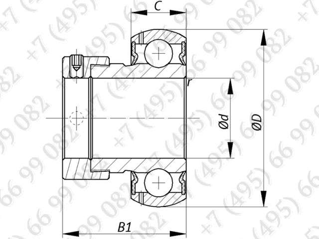 AEL205-100D1W3, NTN, Шариковый радиальный корпусной подшипник с ...